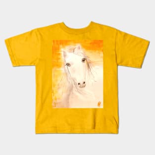 Beautiful White Horse Kids T-Shirt